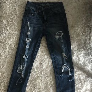 American Eagle High Rise Destroyed Jegging